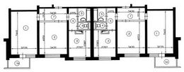 План двух двухкомнатных квартир П-3 до перепланировки