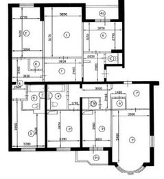 План двухкомнатной и трехкомнатной квартиры И-155 до перепланировки