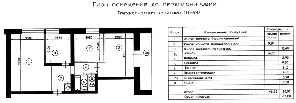 Планировка квартир II-68-01/12-83. Ремонт в II-68-01/12-83.